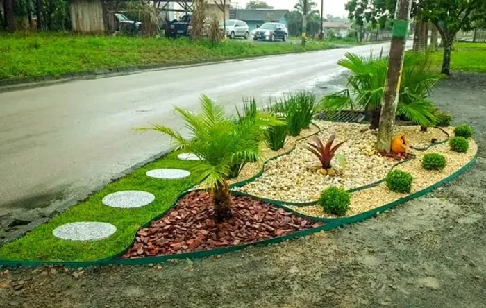 Separador De Grama Limitador Jardim C/ Borda 50m 11cm Altura