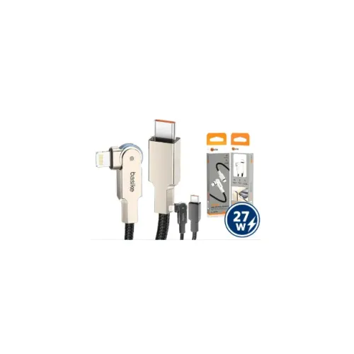 (NOVO) Cabo de Dados Rotativo 27w Basike Lightning-TipoC