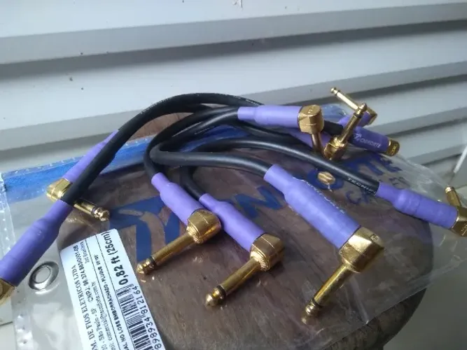 Kit de 5 Cabos para pedais p10 Plug Gh 25cm No Loss Tecniforte