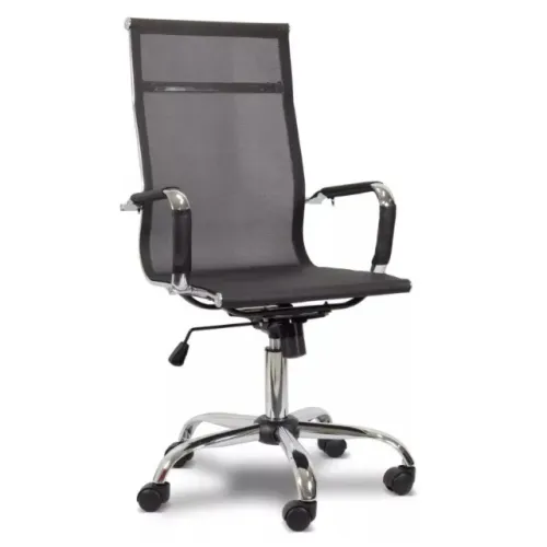 Cadeira Presidente Tela Charles Eames Esteirinha Cor Preto Conforto Ergonômico 32878