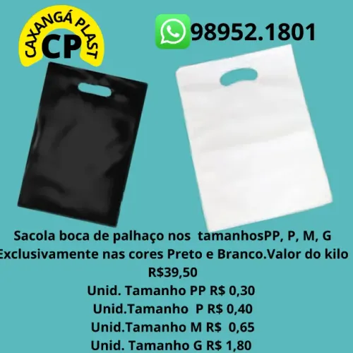 Sacola boca de palhaço ou alça vazada