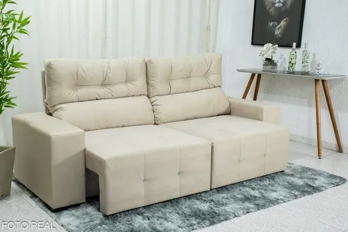 Sofá Retrátil Reclinável Ferrari 2.30m Veludinho rf7228m