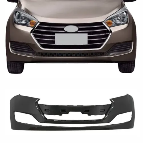 Parachoque Dianteiro Hyundai HB20 2016 a 2019 - Preto Liso - Furo Farol Auxiliar