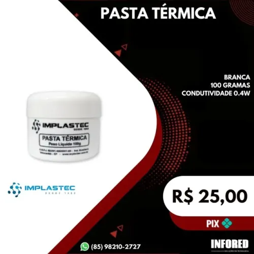 Pasta térmica Implastec 100g