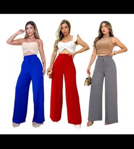 Calças Pantalona de tecido leve
