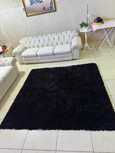 Tapete Preto peludo -2m x 2m 