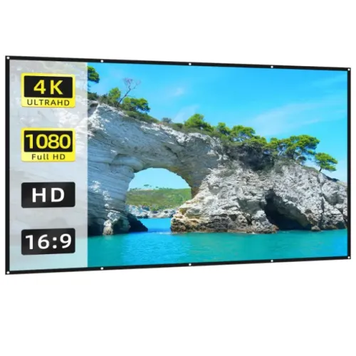 Tela Projetor Branca Portátil Dobrável Alta Densidade 60" 84" 100" 120" 150" Hy300 Epson 