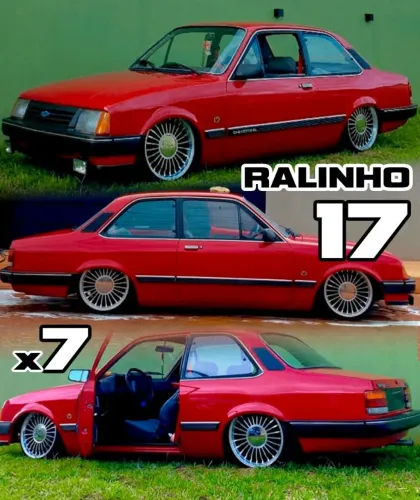 Jogo de roda Chevrolet Chevette ralinho aro  17 preta com diamantado 4x100 novas