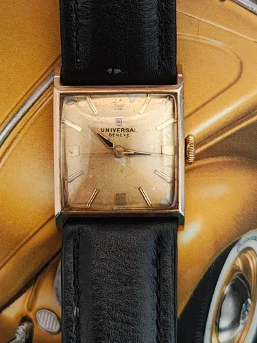 Relógio Universal Geneve Tank Caixa Em Plaquê Ouro  Vintage