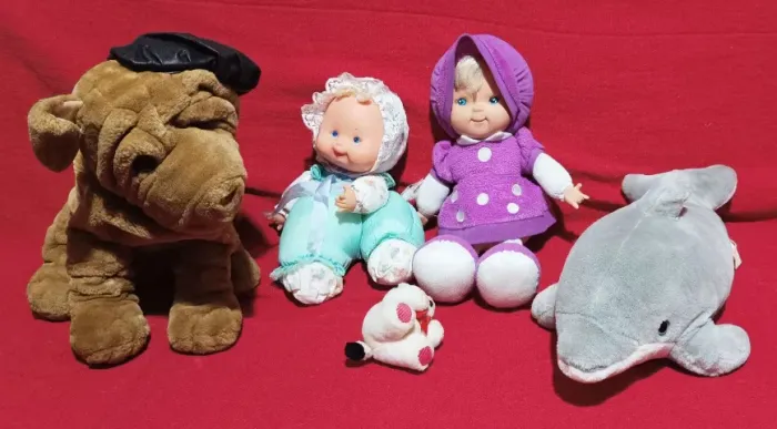 Lote de pelúcias antigas variadas
