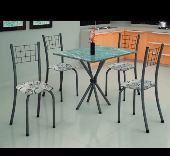 Mesa 4 cadeiras em granito