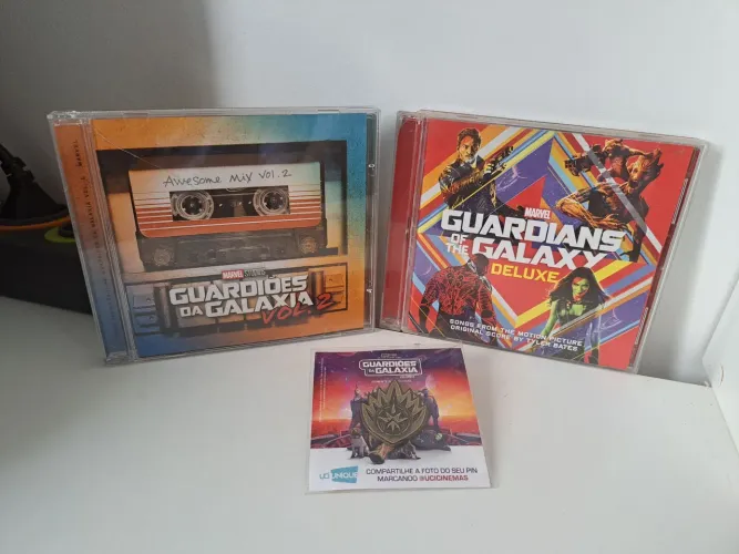 Trilhas sonoras Guardiões da Galaxia Vol. 1 e 2 + Pin Vol. 3
