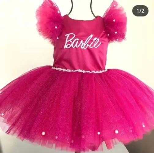 Vestido Barbie Tutu Rosa - Perfeito para Festas!
