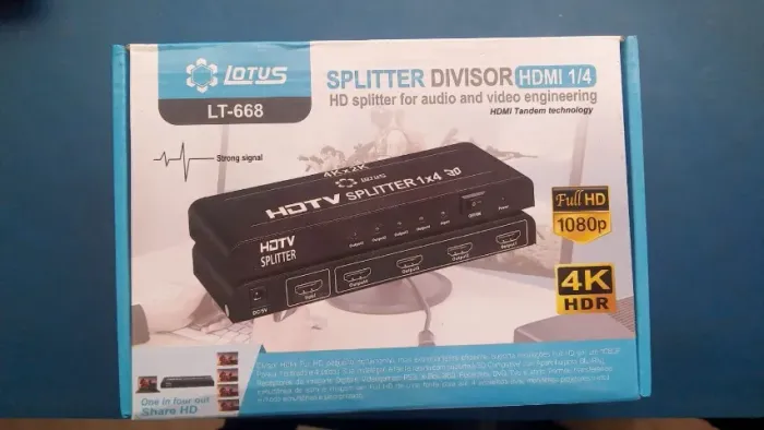SPLITTER DIVISOR HDMI 1 ENTRADA E 4 SAIDAS LT-668 NOVO LACRADO FRETE GRÁTIS PARA MACEIÓ