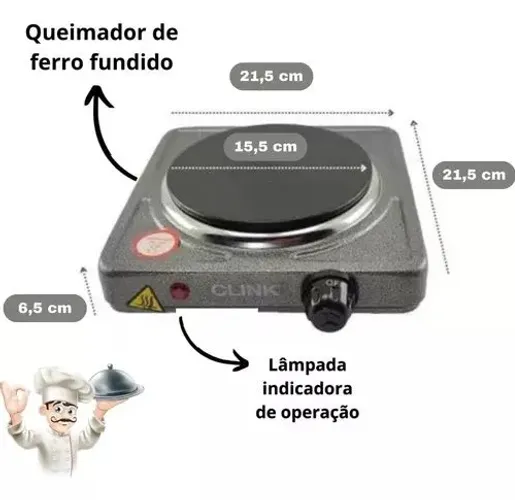 Fogareiro elétrico de 1 boca 