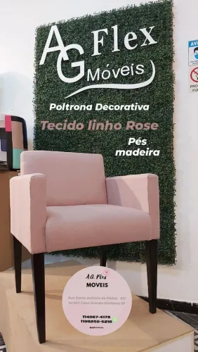 Poltrona Decorativa Linho Rose