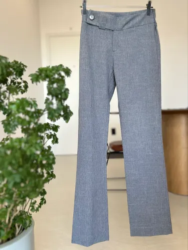 Calça de Alfaiataria P Cinza Mescla Yessica