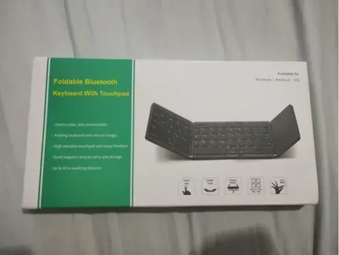 Mini Teclado Bluetooth Dobrável Windows Android Ios Pc