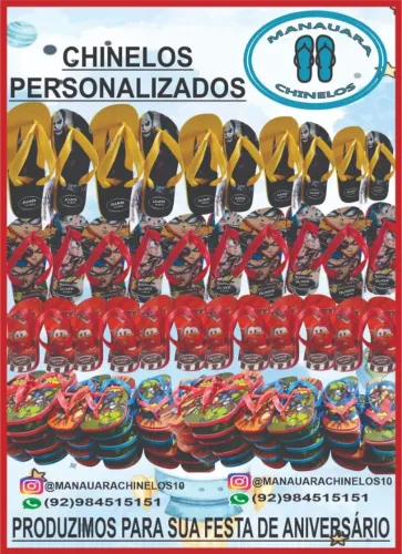 sandália personalizada para festa infantil  