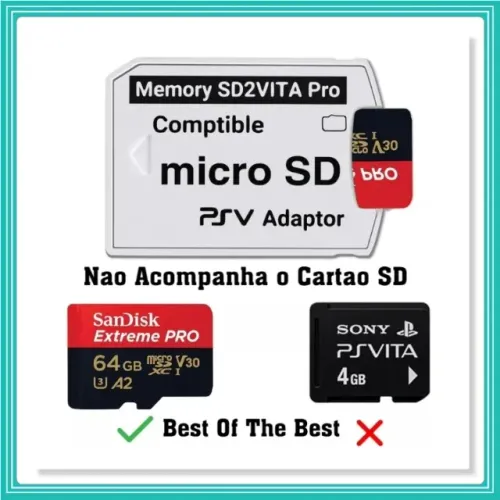 Adaptador Compatível Sd2vita Pro, Para Micro Sd 6.0 Psvita