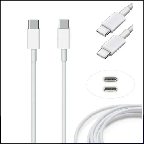 Cabo de Dados Carregador para Tipo-C USB Cor Branco 1 m Turbo