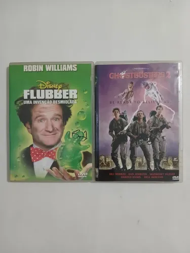 Lote DVDs Filmes Raros Flubber e os Caças Fantasmas 2 Ghostbusters