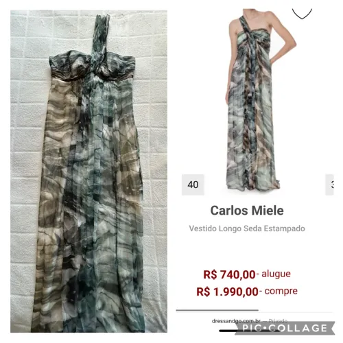 Novo! Vestido em seda Carlos Miele, TAM 36