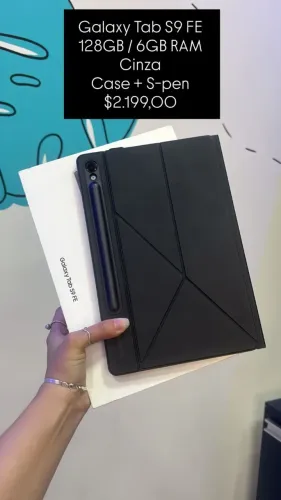 Samsung Galaxy Tab S9 FE / 128GB 6RAM / Cinza / Case + S-Pen / R$ 2.199,00
