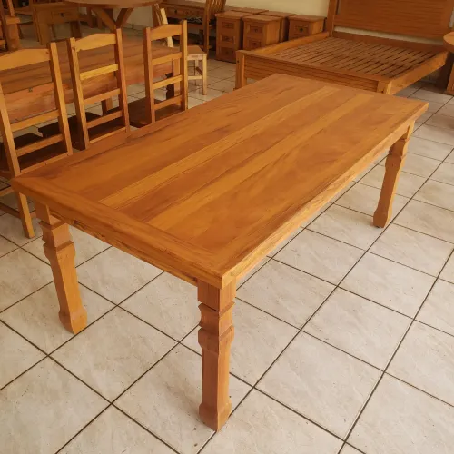 Mesa madeira demolição peroba rosa 2x1m área lazer