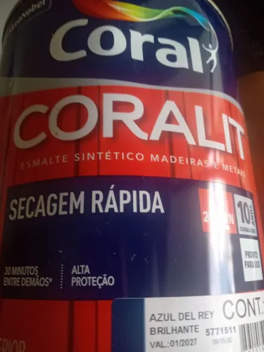 Tinta Coralit Esmalte Sintético Secagem Rápida Azul Del Rey