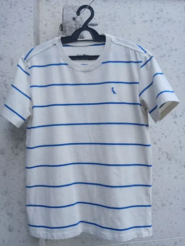 Camiseta Reserva Original Listrada Off White com Azul