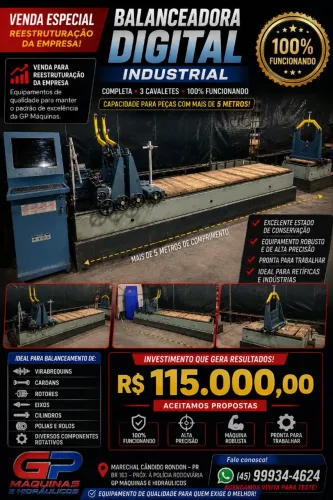 BALANCEADORA COMPUTADORIZADA PARA CARDANS , VIRABREQUIM,ROTORES E PICADORES ENTRE OUTROS