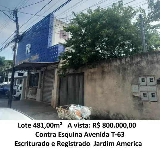 Leia a descrição: Lote 481,00m² (Contra Esquina Avenida T-63) Jardim America