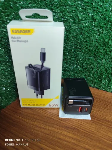 Fonte Essager 65W USB-A+2 TYPE-C Original
