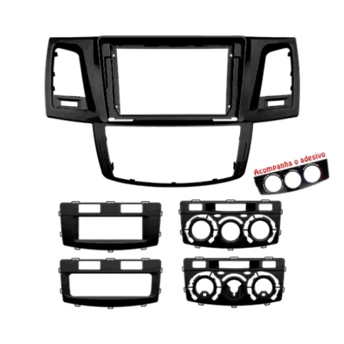 MOLDURA 9" TOYOTA HILUX E SW4 2006/2015 AR DIGITAL + AR ANALÓGICO