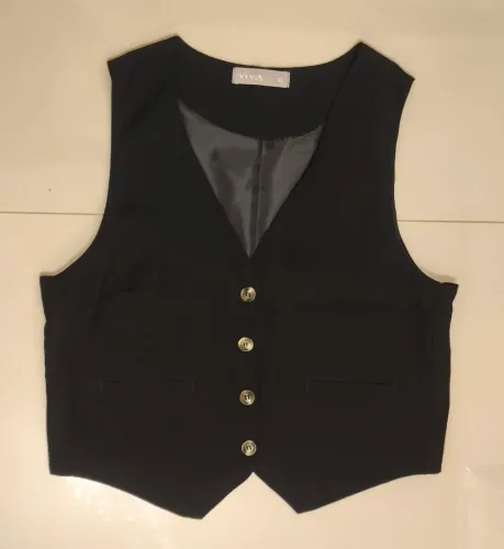 Colete de Alfaiataria Feminino Preto - Tam. 42
