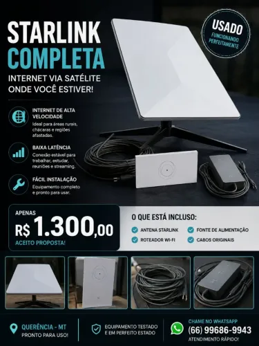 STARLINK COMPLETA À VENDA