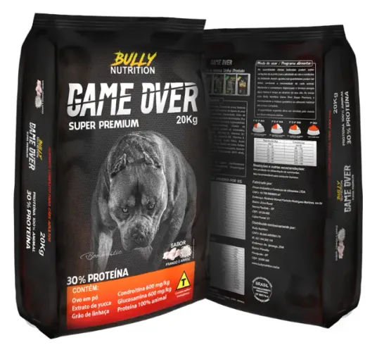 Ração Bully Nutrition Game Over 20kg Super Premium