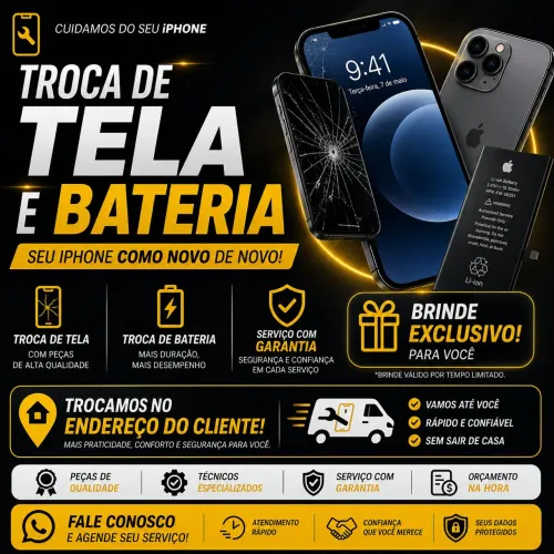 Conserto de iPhone em Domicílio | Troca de Tela e Bateria