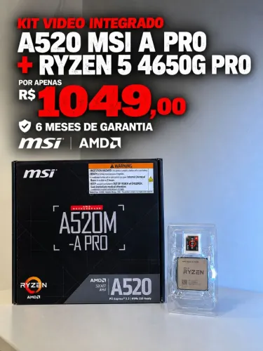 KIT 5 4650G PRO + A520M MSI (Video integrado)