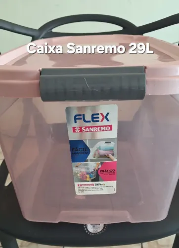 CAIXA ORGANIZADORA SANREMO 29L ROSA COM TRAVA - POUCO USO