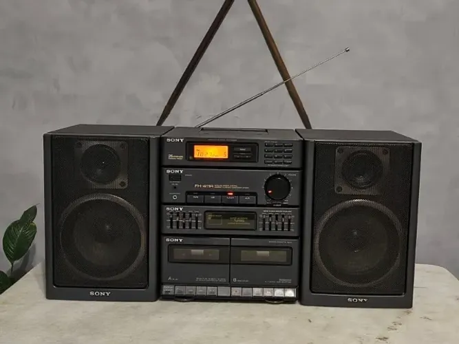 Rádio Mini System Sony FH-411R Cassete K7 Antigo Som Vintage Lp Vinil HiFi