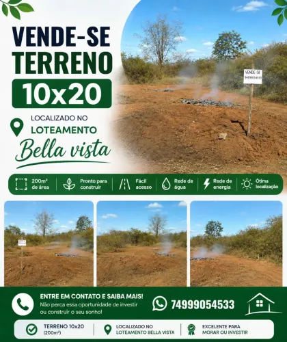 Vende ou troca terreno localizado no loteamento Bella vista