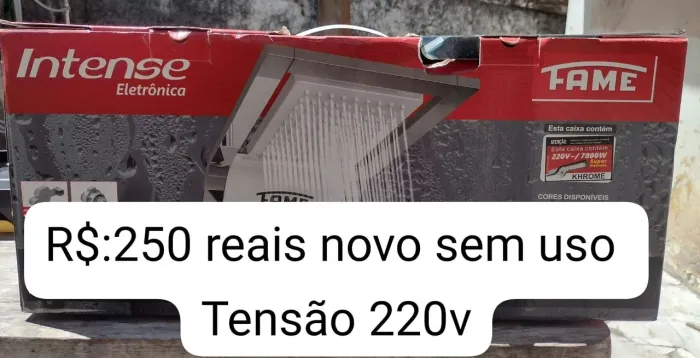 CHUVEIRO ELETRÔNICO FAME 220V NOVO SEM USO
