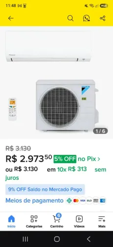 Ar Condicionado Daikin 9000 Btus Full Inverter Frio Br Branco