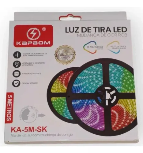 Fita LED RGB 5 Metros - Mudança de Cor - 16 Milhões de Cores