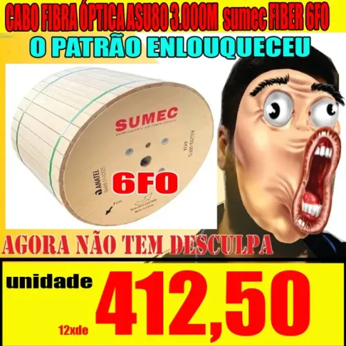 cabo fibra optica asu80 3.000M sumec 6FO 2224 d621