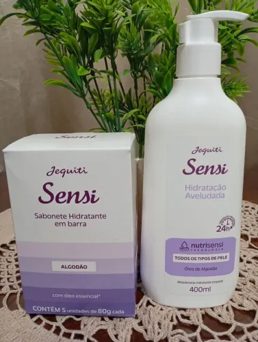 Kit Sensi Jequiti Algodão Hidratante corporal e sabonete 