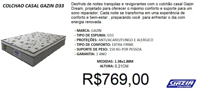 Colchão casal espuma extra firme - temos a pronta entrega