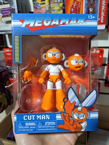 Action Figure Boneco Cut Man do Mega Man 15 Cm Articulado Jada Toys Novo e Lacrado